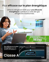 Pro Breeze Climatiseur Mobile 4 en 1, 9000 BTU, Clim Puissante Compatible WiFi Avec Application, Minuterie 24 heures, Telecommande et Kit Fenetre Inclus pour Chambre & Salon, 22m2, Classe Energetique A - image 5