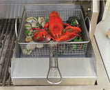 Alfresco 19-Inch Gas Grill in Stainless Steel Grill Mounted Steamer/Fryer