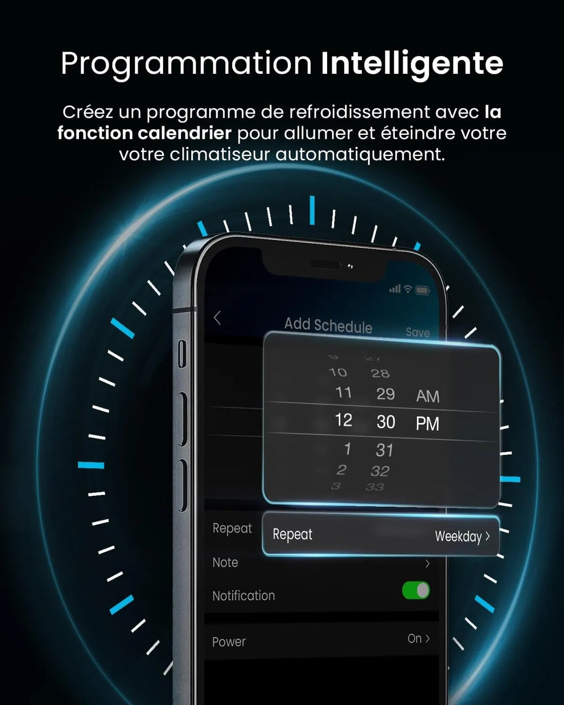 Pro Breeze Climatiseur Mobile 4 en 1, 9000 BTU, Clim Puissante Compatible WiFi Avec Application, Minuterie 24 heures, Telecommande et Kit Fenetre Inclus pour Chambre & Salon, 22m2, Classe Energetique A - image 6