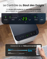 Pro Breeze Climatiseur Mobile 4 en 1, 9000 BTU, Clim Puissante Compatible WiFi Avec Application, Minuterie 24 heures, Telecommande et Kit Fenetre Inclus pour Chambre & Salon, 22m2, Classe Energetique A - image 7